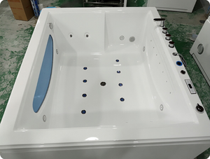 Baignoire de Luxe Pinecone Simple/Double avec Rideau d'Eau et Cascade pour Hôtel et Maison, Style Américain, en Acrylique, Thermostatique, avec Fonction <span class=keywords><strong>Surf</strong></span> - Product Image 1