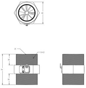 Sensor Aliran Air Hall Effect Stainless Steel 2 Inch G Male to Male, 15-250lpm, untuk Pertanian - Product Image 2