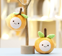 Op maat gemaakte knuffel oranje fruit knuffels knuffeldier sleutelhanger bouw uw merk gepersonaliseerd PP katoen gevuld 11-30CM