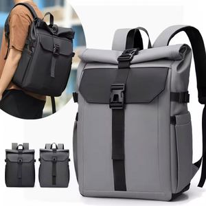 Custom Logo Outdoor <b>Men</b> Designer Daily Travel Backpack Waterproof Durable Anti Theft College School Roll up Laptop Backpack <b>Bag</b> - Product Image 1