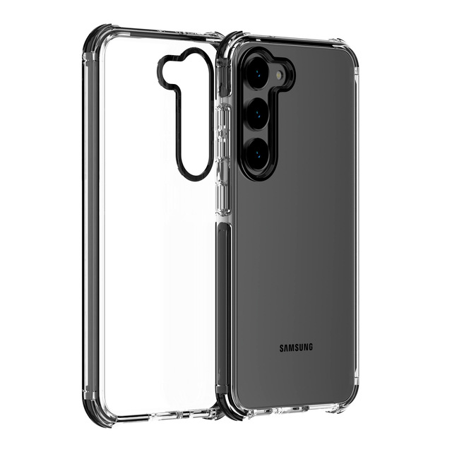 Hard Acrylic Phone Shell Back Clear Colorful Frame Soft Bumper Phone Case for Samsung Galaxy S23 Plus Ultra