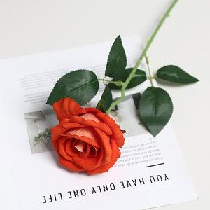 ดอกกุหลาบกำมะหยี่ขนาดใหญ่ ก้านเดี่ยว ดอกไม้ประดิษฐ์ ดอกไม้ตกแต่ง - Product Image 5