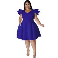 Robe décontractée unie fendue à séchage rapide et respirante pour femme grande taille, style européen et américain, collection transfrontalière 2026