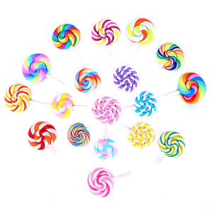 Cabochons en résine spirale arc-en-ciel, modèle sucette, beauté Kawaii, dos plat, pour la décoration de téléphones DIY et les loisirs créatifs - Product Image 5