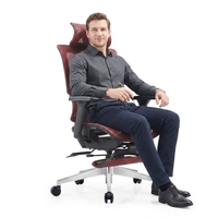 Chaise de bureau moderne en maille avec dossier respirant, appui-tête 3D, accoudoirs réglables et repose-pieds rétractable pour salle d'étude