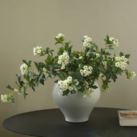 Fleur de boule de neige artificielle en soie faite à la main, ornements décoratifs pour la maison et le salon, style nordique minimaliste, photographie florale de style Ins