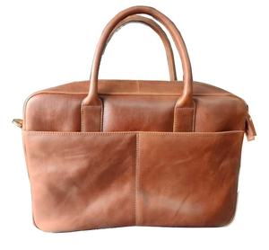 Sacoche pour ordinateur portable en cuir véritable 14 pouces unisexe, sacoche souple de taille A4, porte-documents pour le bureau - Product Image 3