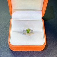 Factory Wholesale Custom 925 Sterling Silver Natural Oval Cut Peridot Ring 6mm8mm Simple Fashion Party Wedding Anniversary Fine
