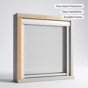 Cuttable High Density Insect Control Rolling Screen Flexible Retractable Adjustable Roll up Mosquito <strong>Mesh</strong> for Daily Window Use - Product Image 1