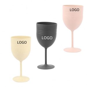 Verres à boire réutilisables en paille de blé personnalisés, verres à vin incassables avec pied pour restaurants, fêtes, mariages - Product Image 1