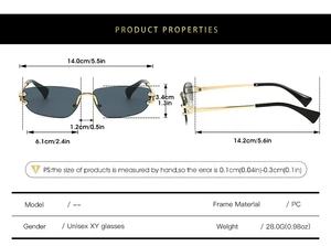 Gafas de Sol de Diseñador de Marca de Lujo, Modernas, Metálicas Doradas, Unisex, Clásicas, Retro, Cuadradas, con Logotipo Personalizado, al por Mayor, Naranja, Azul Claro - Product Image 6
