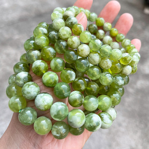 Jewelry 7A Natural Green Grape Milk-Covered Xiuyu Jade <b>Beads</b> Round <b>Bracelet</b> Individually Packaged Jinhua Floating-Flower Gift Na - Product Image 3