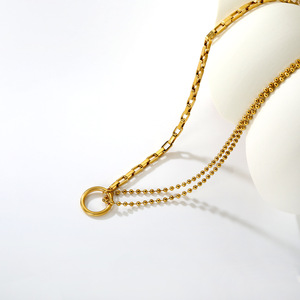 Collar con Colgante de Sol en Acero Inoxidable, Cadena para Clavícula, Accesorio de Joyería de Moda, Diseño Geométrico para Uso Diario y Fiestas - Product Image 2