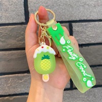 Porte-clés en caoutchouc souple PVC personnalisé de toutes formes / Porte-clés en PVC en forme de crème glacée / Porte-clés 3D en caoutchouc en forme de fruits