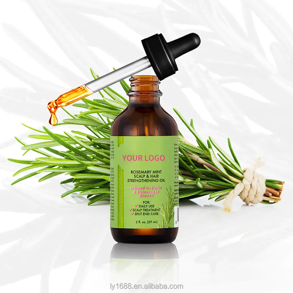 Private Label Natural Organic Biotin Hair Growth Oil Serum Rosemary Mint Scalp Hair Oil For All Hair Types