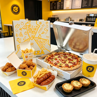 Boîte à pizza en aluminium SP4871, 7, 8, 9, 10, 12 pouces, boîte d'emballage jetable pour pizza à emporter, emballage en carton ondulé, boîte à pizza