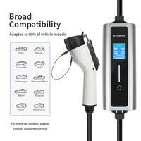 Pengisi daya EV portabel tipe 1 32A, 3.5/7kw pengisi daya Universal Level 2 J1772 dengan colokan Cee biru untuk mobil EU kondisi baru