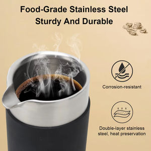 Caffettiera a Pressione Manuale Personalizzata da 12 oz per Campeggio, Piccola Pressa Francese Portatile in Acciaio Inox da 350ml per Auto e Viaggi - Product Image 4