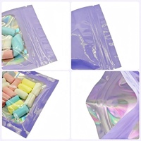 Sacs d'emballage colorés en Mylar 3.5 avec fermeture éclair en plastique pour biscuits, boucles d'oreilles, lunettes, bagues, montres, holographiques