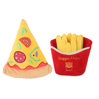 D KING Jouets en peluche Pizza Dog Jouet en peluche pour chien Jouet grinçant