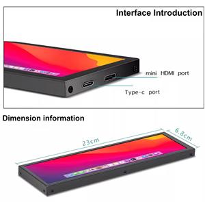 Xách tay 8.8 inch 1920x480 IPS Điện dung màn hình cảm ứng LCM hiển thị module với USB Loại C và mini cho cổng cho màn hình mở rộng - Product Image 2