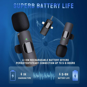 Micrófono profesional 3 en 1, micrófono de solapa Lavalier inalámbrico para iPhone, cámara Android, reducción de ruido, micrófono con Clip de grabación - Product Image 5
