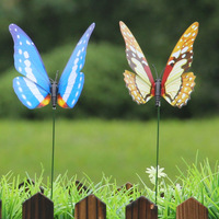 Kunstvlinder 12 cm met steel PVC kunststof tuinlandschap bloemstuk gazon bloempot decoratie modern minimalistisch