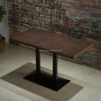 Table de restaurant rectangulaire avec plateau en mélamine, imperméable, facile à nettoyer, pieds en métal noir, pour utilisation dans les restaurants de restauration rapide, vente en gros, promotion