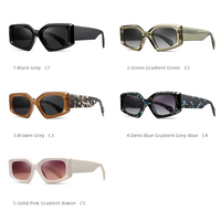 Vente en gros de lunettes de soleil polarisées de haute qualité avec logo personnalisé, lunettes de soleil unisexes rétro roses Y2K en acétate TR90 UV400 pour femmes