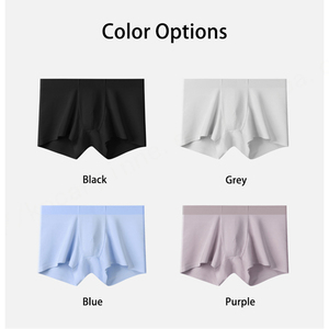 Wholesale Light Seamless <b>Men</b> Boxer Briefs Mid Rise Solid Soft Adult <b>Trunk</b> Modal Comfortable Micro Modal <b>Mens</b> Underwear - Product Image 3