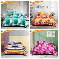 Parures de lit de luxe pour hôtel, ensembles de draps en polyester imprimés tie-dye, vente en gros OEM