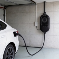 Nouveau chargeur EV portable de 3,5 kW, type 2, corps ovale noir mat avec écran couleur de 2,4 pouces, unité de charge domestique 16A