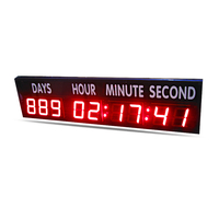 Orologio e Timer Digitale LED Hong con Display Animato Personalizzabile Telecomando a Infrarossi 4 Pollici Rosso per Uso Interno