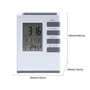 Ev Dekoratif Dijital Kalemlik Alarm Masa Saati Masa Takvimi Saatler Hafta Sonu Müzik Hatırlatıcısı Alarm Ayarı Zaman Şehir Göstergesi - Product Image 3