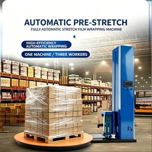 Máquina Envolvedora de Palés Automática con Film Estirable <span class=keywords><strong>Vertical</strong></span> Preestirado, Plataforma Giratoria para Embalaje de Cartón, Flejado Compuesto/PET - Product Image 1