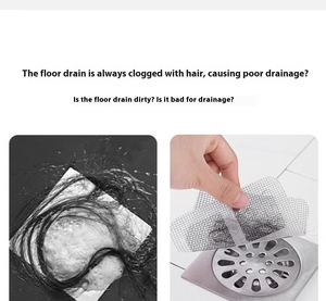 Wholesale PET Glue Disposable Mesh <b>Sticker</b> Filter - Hair Catcher for Bathroom, <b>Kitchen</b> & Bathtub Anti-Clog Drain Protector - Product Image 1