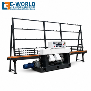 Máquina rectificadora de vidrio de 4 cabezales de línea recta, directa de fábrica, para línea de producción de ventanas y puertas de vidrio plano - Product Image 1
