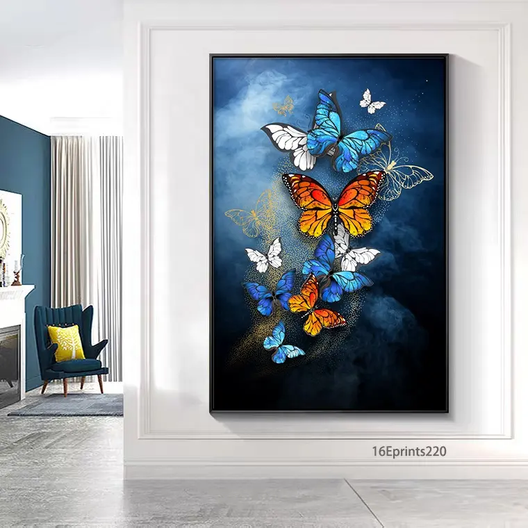 Art Abstract Painting Abstract Canvas Printing Butterfly Wall Canvas Art Pictures Beautiful Butterfly Paintings