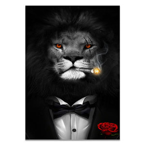 Póster abstracto de Animal para decoración de entrada, pintura en lienzo con estampado de elefante, León, <span class=keywords><strong>cebra</strong></span>, para pared - Product Image 4