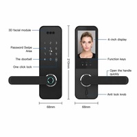 Cerradura de Puerta Inteligente Sin Llave Sinovo, Cerradura Digital con Manija y Cámara, Cerradura Inteligente con Huella Dactilar de Tamaño Pequeño con Cámara