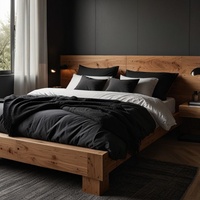 Lit en bois confortable avec rangement, double taille, mobilier de chambre à coucher, prix direct d'usine, design moderne, dernière tendance