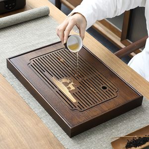 Bamboo <b>Tea</b> Tray Flat Drainage Design For Kung Fu <b>Tea</b> <b>Set</b> Small Chinese Style Dry Brewing <b>Tea</b> Table Tray - Product Image 2