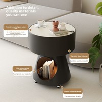 Table de chevet et table d'appoint en métal moderne et créative avec roulettes, rangement mobile pour salon et canapé