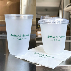 Gobelet en PET en forme de U de 8 oz, plusieurs tailles, en plastique jetable, avec logo personnalisé, impression transparente, idéal pour les boissons froides et les mariages - Product Image 1