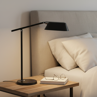 Lampe de bureau LED électrique moderne à intensité variable en continu, flexible et réglable, avec protection oculaire, base en ABS, idéale pour la lecture