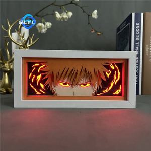 กรอบไม้ลายการ์ตูนโจโจ้ วันพีซ ลูฟี่ ตัดด้วยเลเซอร์ สำหรับตกแต่งห้อง พร้อมไฟ LED แบบตั้งโต๊ะ - Product Image 2