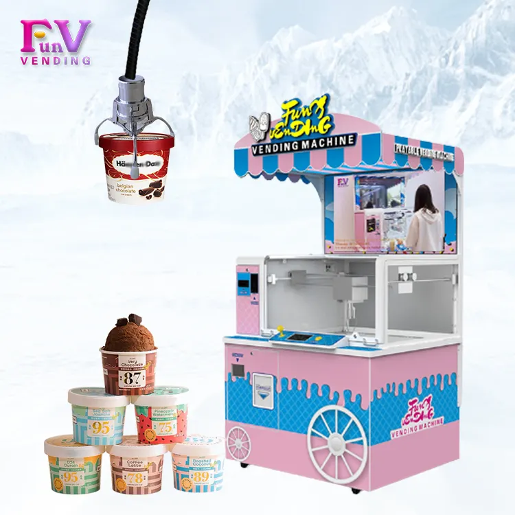 Best selling ice cream convenient vending machine ice product fun shopping self-service vending machine