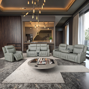 Sofá Reclinable Eléctrico Moderno, Tapizado en Cuero Sintético, Estructura de Madera, Extensible, Plegable, Diseño Ergonómico, Posición Ajustable - Product Image 3
