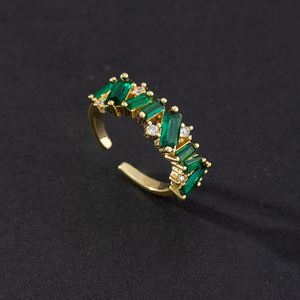 CLBX da donna a forma di Micro <span class=keywords><strong>Cobra</strong></span> anello regolabile in cristallo verde placcato rame cuore con zircone squisita novità gioielli di moda - Product Image 3