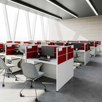 Poste de travail modulaire en gros pour 4/6 personnes pour espace de coworking et bureau à aire ouverte